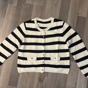 Target Black and White Striped Cardigan